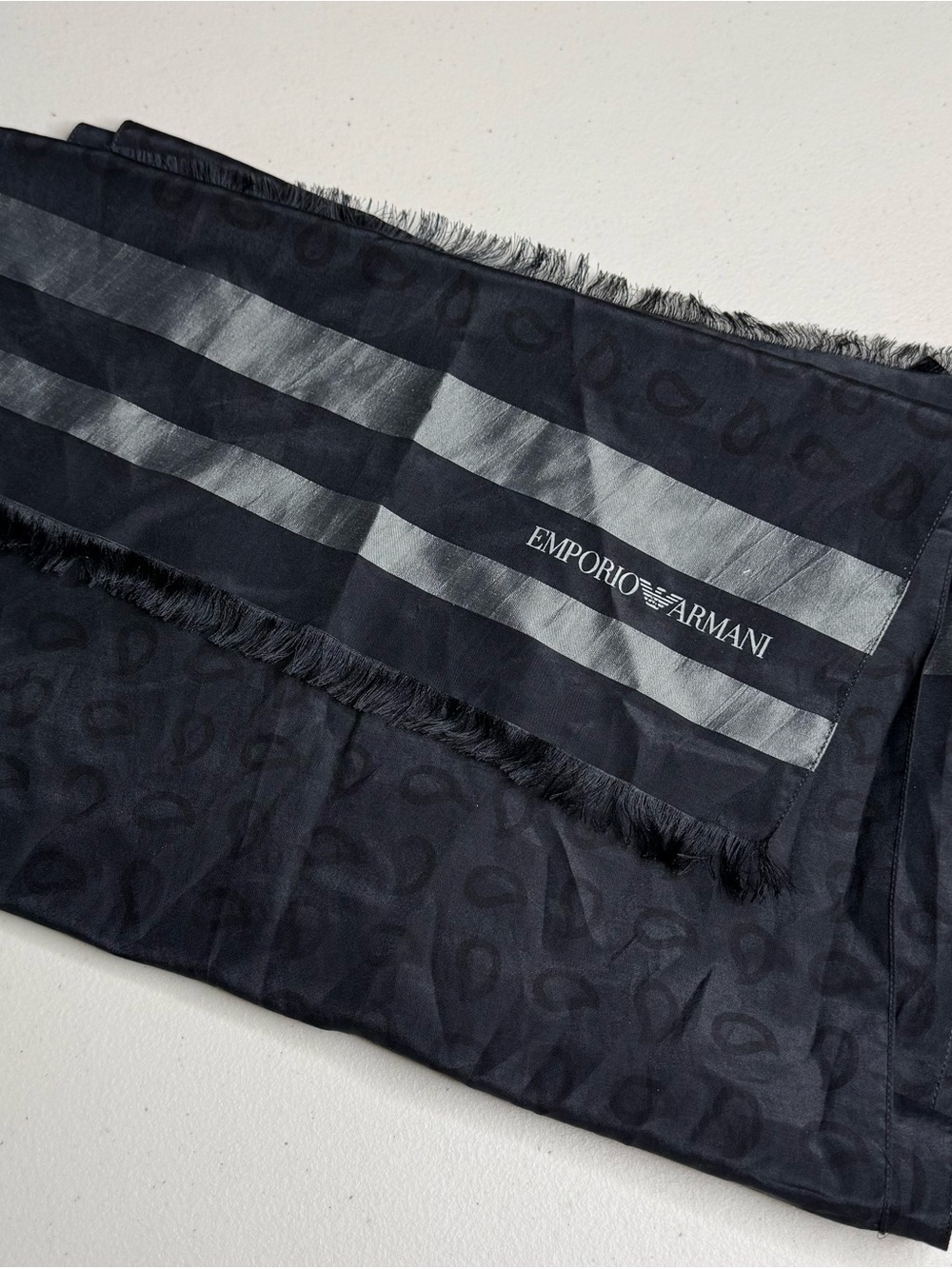 Emporio Armani Cotton Silk Blend Scarf